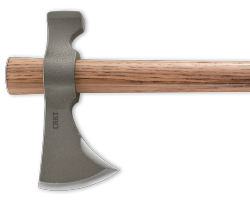 Focus of the axe head of the Woods Chogan Axe.